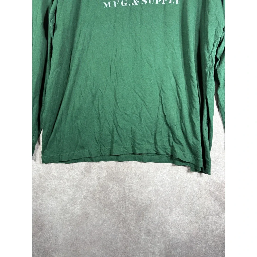 Polo Ralph Lauren T-Shirt Mens XL Green American Flag Graphic Long Sleeve Cotton